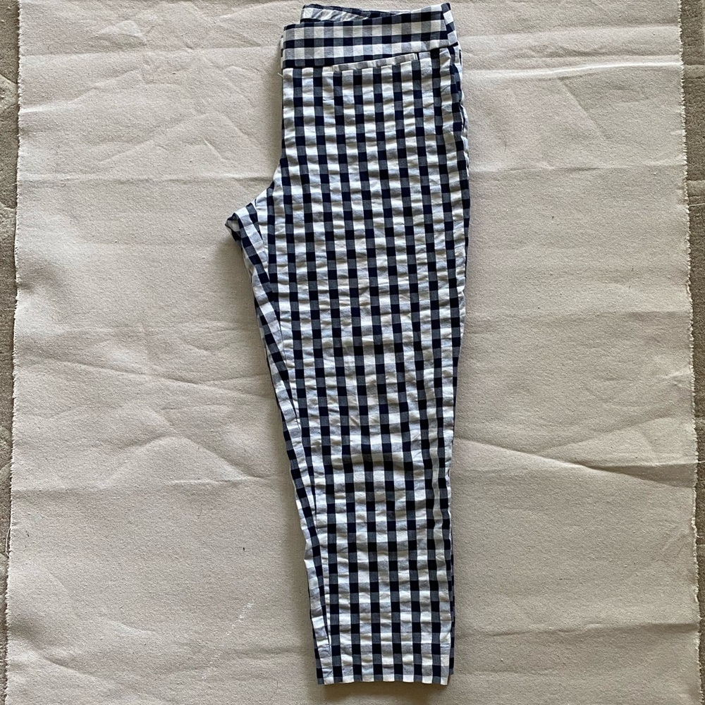Loft Navy Gingham Pants